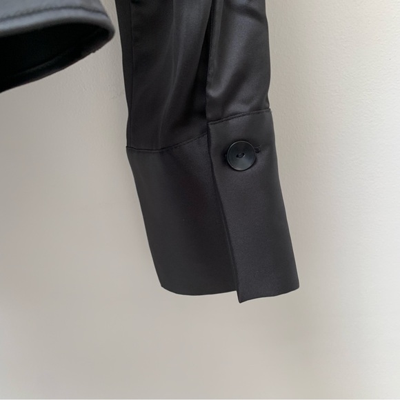 Zara black satin plunge blouse size small new - Picture 6 of 12